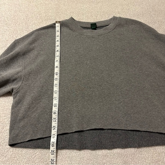 Wild Fable Gray Cropped Boxy Fleece Crew Neck Sweatshirt - Picture 5 of 11